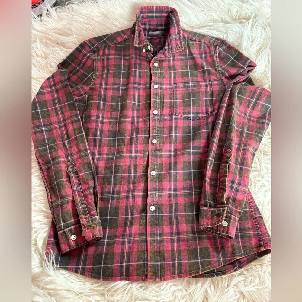 ASOS Men's Medium Red Black Plaid Flannel Shirt - Picture 2 of 8